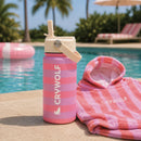 Crywolf - Drink Bottle 360ml - Flamingo Stripe