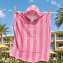 Crywolf | Hooded Towel - Flamingo Stripe