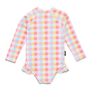 Crywolf | Long Sleeve Swimsuit - Pop Gingham