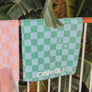 Crywolf | Rapid Dry Towel - Flamingo Check/Sea Green Check