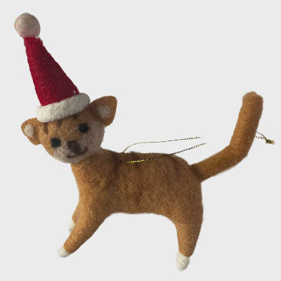 Christmas Felted Decoration - Christmas Cat