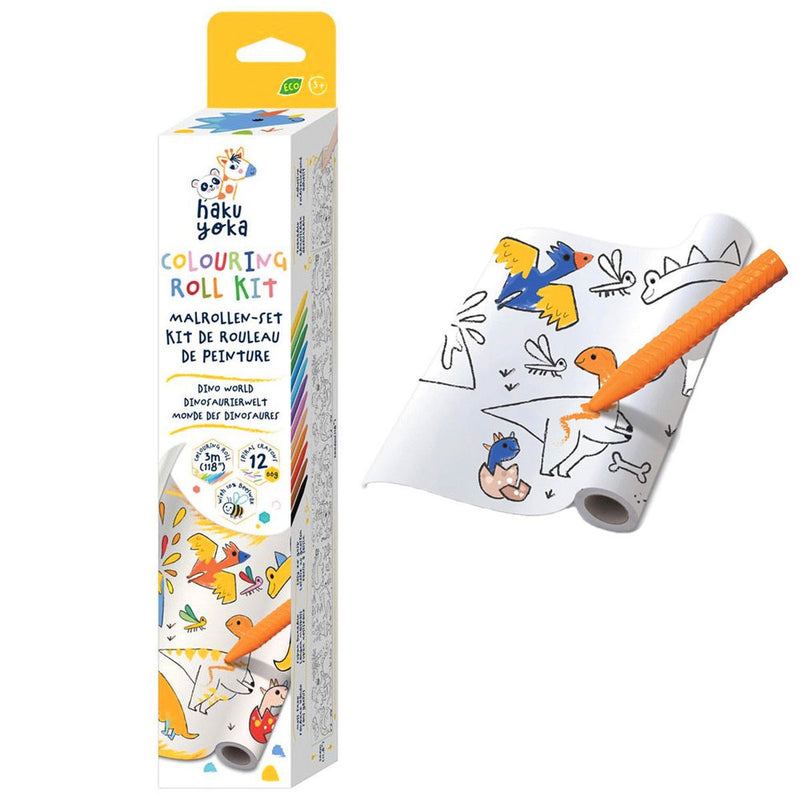 HAKU YOKA | Colouring Roll Kit Dino World