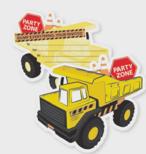 Construction Theme Party Invitations