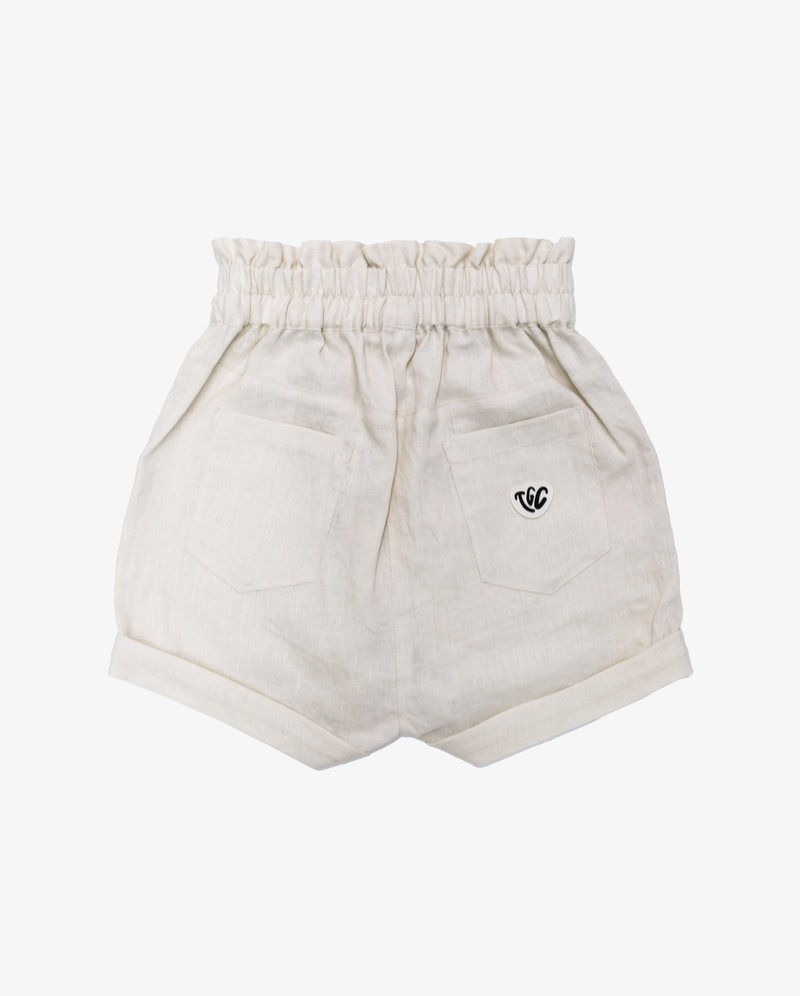 The Girl Club | Cream Linen Shorts