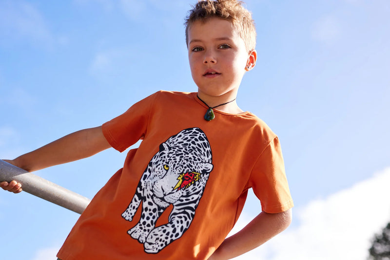 Radicool Kids | BOLT LEOPARD TEE IN RUST