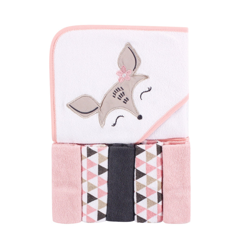 Luvable Friends | Hooded Towel and 5 Washcloths - Deer