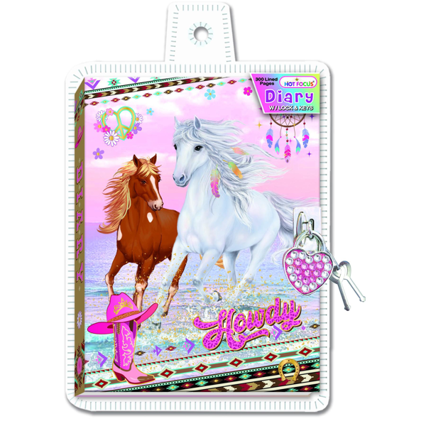 Hot Focus - Horse Themed Diary with Lock and Keys