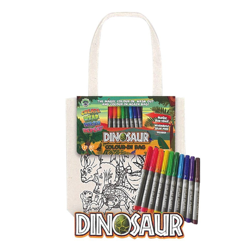 Splat Planet | Colour-In Bag Dinosaur with 10 Magic Pens