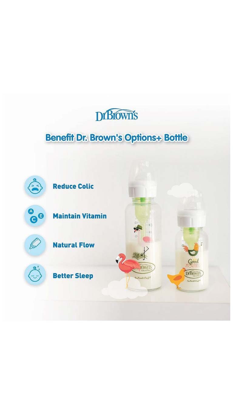 Dr Browns Options+ Glass Bottle 120ml Narrow Neck