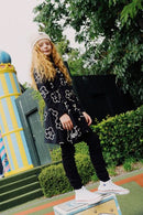 The Girl Club | Black Skinny Rib Leggings -Blue