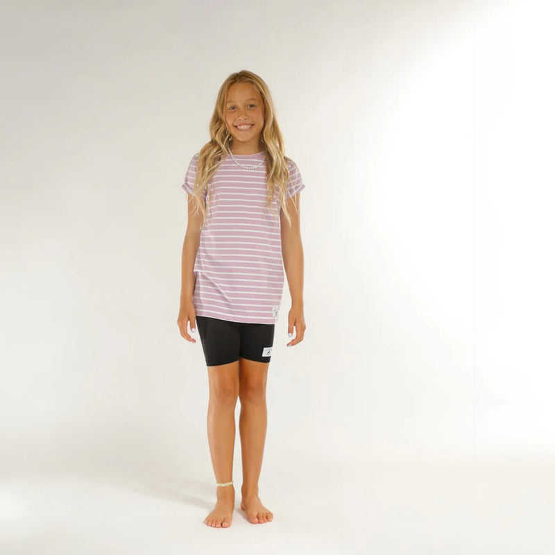 Hello Stranger | Girls Classic Tee - Purple Stripe