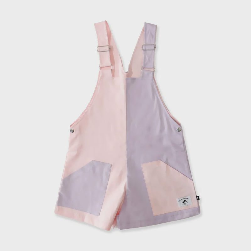 Hello Stranger | Girls Pink/Purple Short Overalls