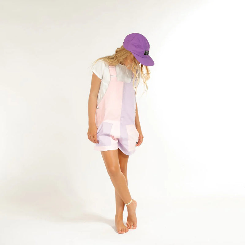 Hello Stranger | Girls Pink/Purple Short Overalls