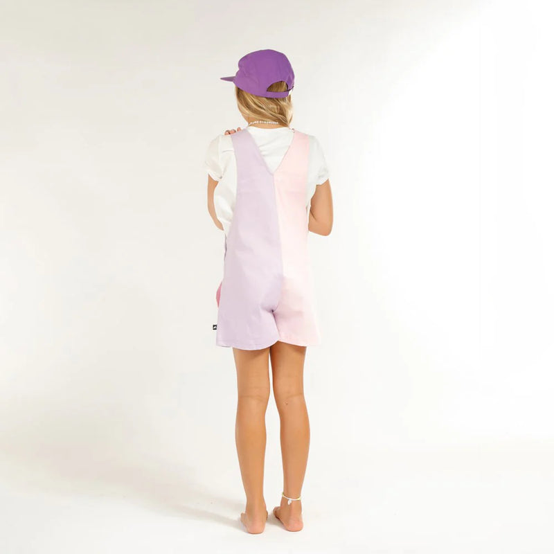 Hello Stranger | Girls Pink/Purple Short Overalls