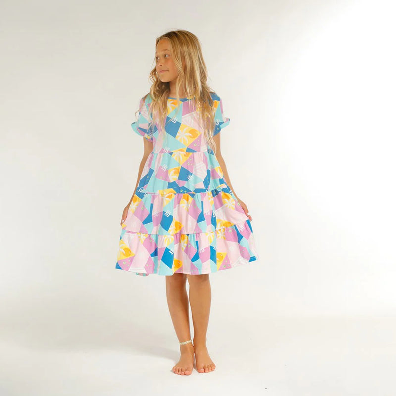 Hello Stranger | Girls Pixie SS Dress - Geo