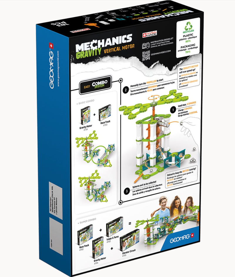 Geomag Mechanics Gravity Recycled Vertical Motor 183 pcs
