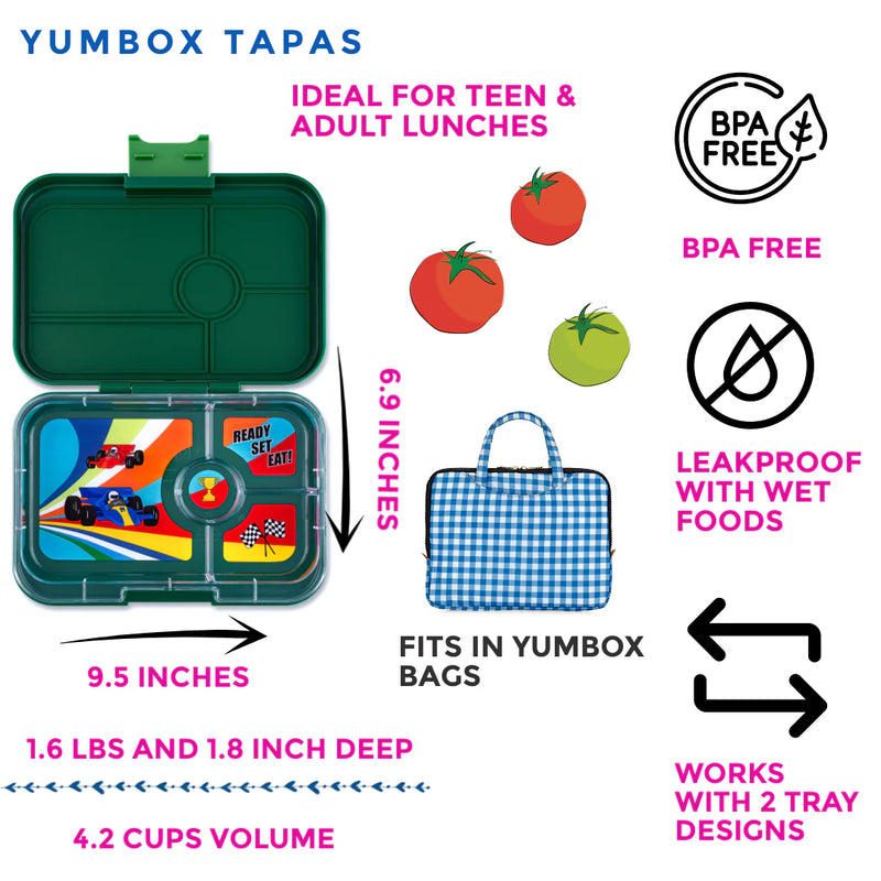 Yumbox Tapa Bento Lunch Box - Race Cars