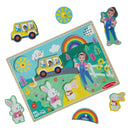 Melissa & Doug Ms. Rachel Wooden Song Peg Puzzle