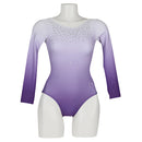 GY110-S Child Gymnastics leotard - Purple Spangle L/S