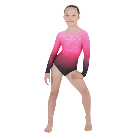 GY110-S Child Gymnastics leotard - Berry Spangle