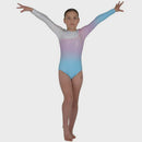 GY915-5 L/S Leotard  Azalea-White-Spangle SP02