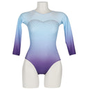 GY924-1 Round neck-Neck  Perriwinkle Spangle leotard