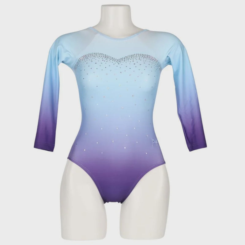 GY94-1 Scoop neck-Neck  Perriwinkle Spangle leotard