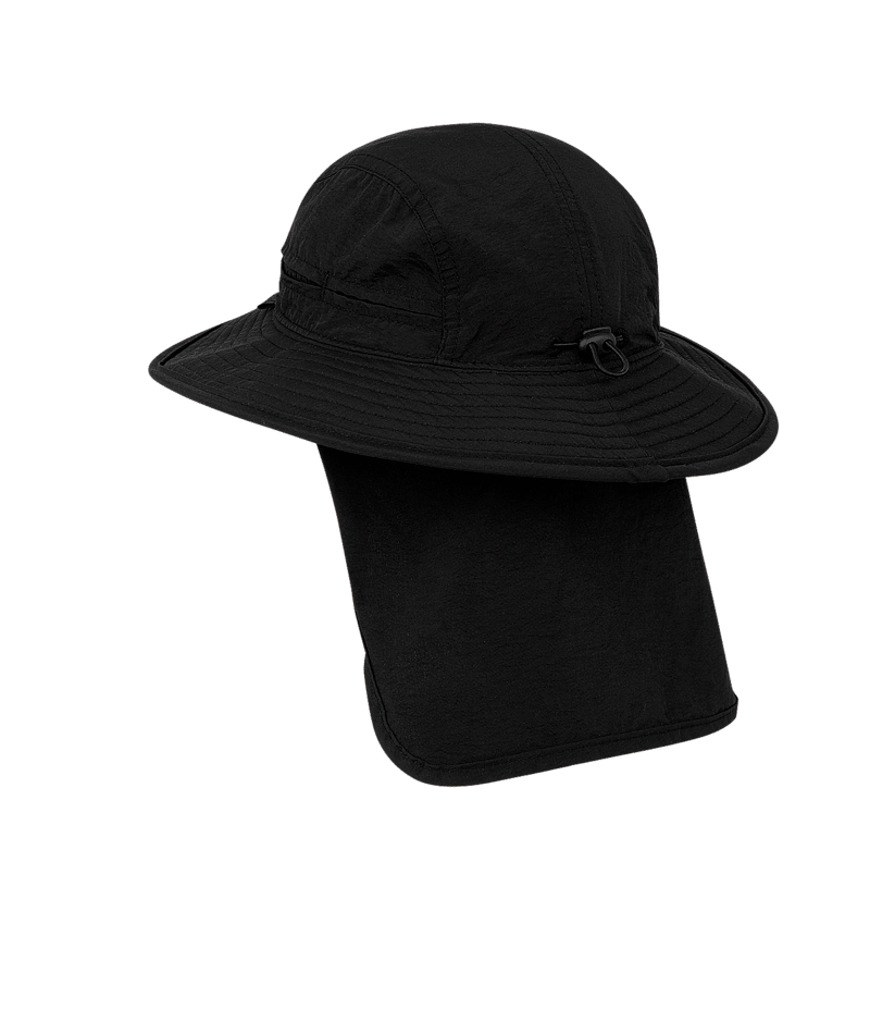 Dozer - Boys Black Bucket Hat with Neck Protection - Barney