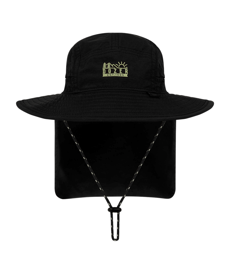 Dozer - Boys Black Bucket Hat with Neck Protection - Barney