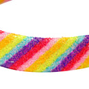 Pink Poppy | Rainbow Chunky Glitter Wide Headband -new