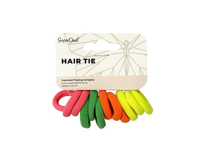 12pc Hair Tie - 3cm - 4 Neon Colours