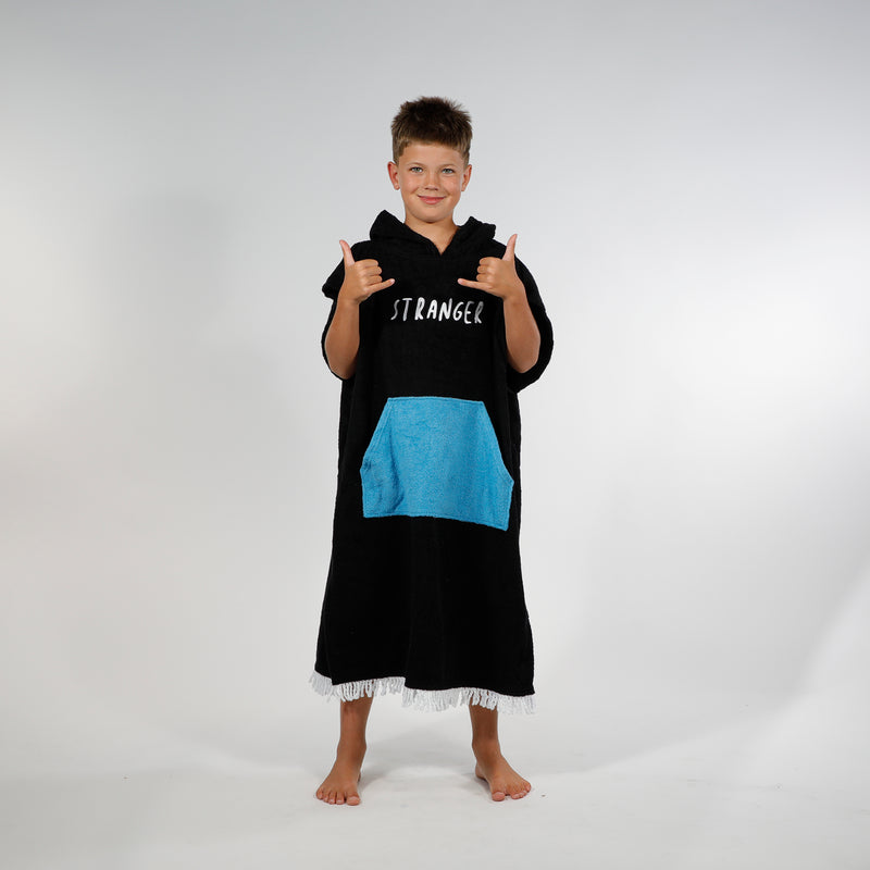 Hello Stranger | Poncho towel - Black Blue