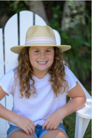 Hat - Hattie Panama Pink White Stripe 6-12yrs
