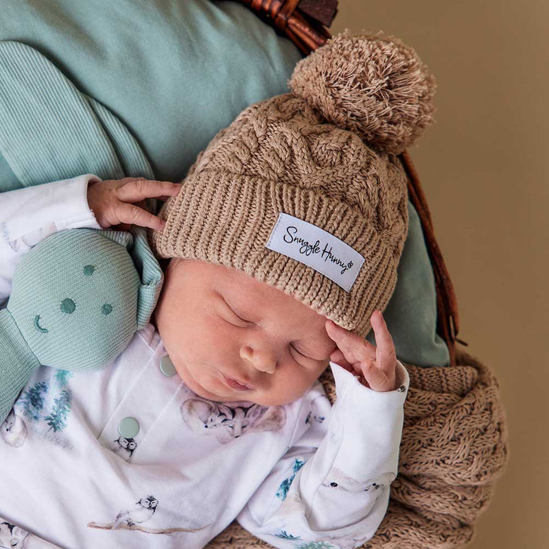 SNUGGLE HUNNY | HAZELNUT ORGANIC KNIT BEANIE