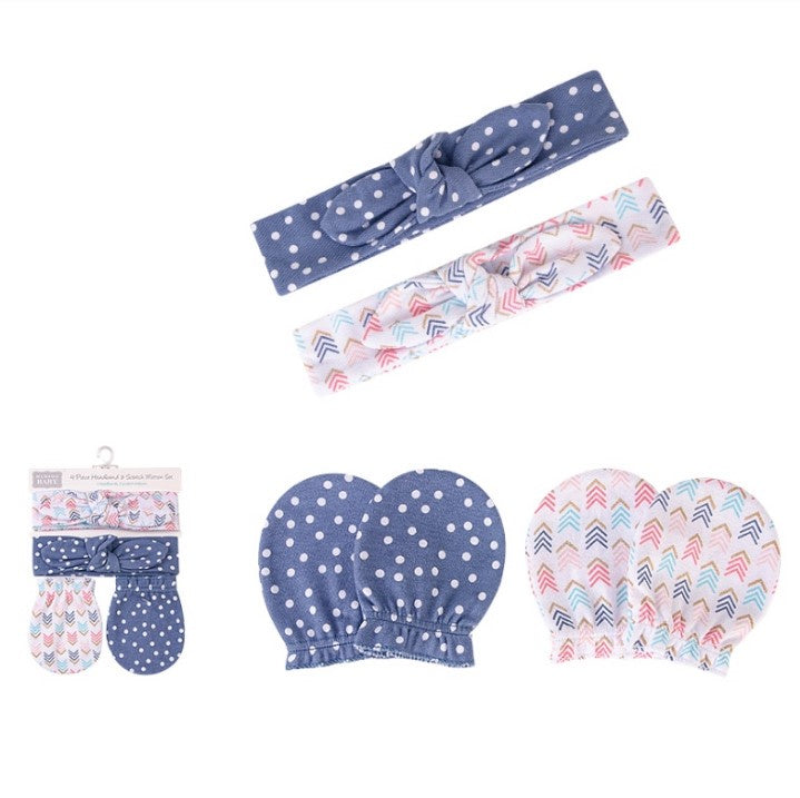 Hudson Baby | Girls Headband & Mittens Set - Arrow