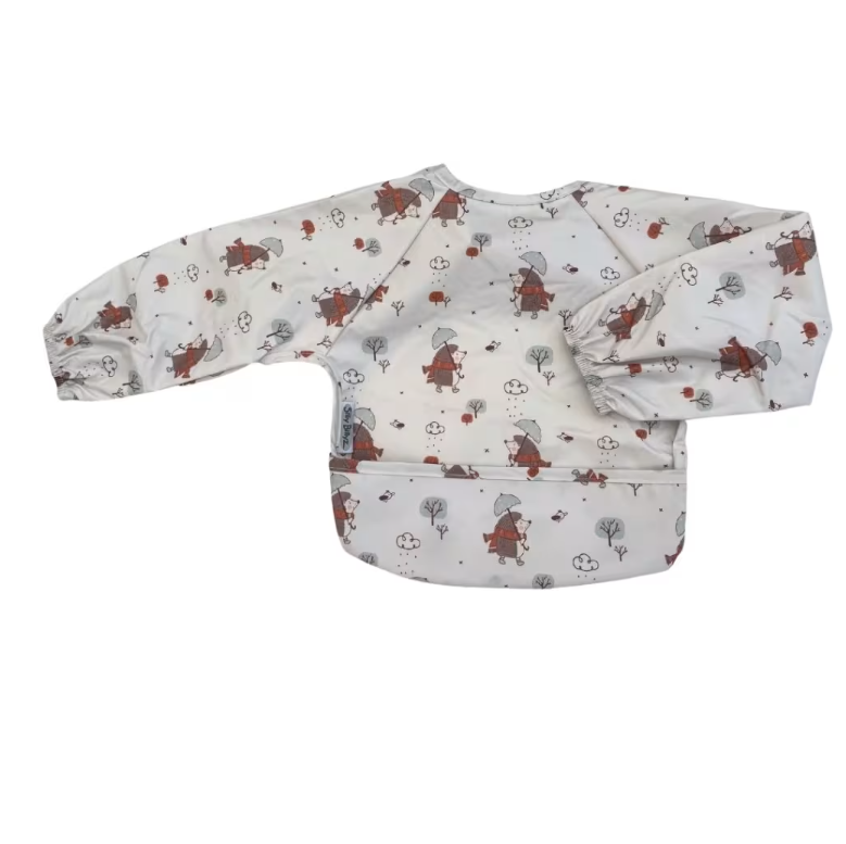 Silly Billyz Wipe Clean Small Long Sleeve Bib - Mr Hedgehog