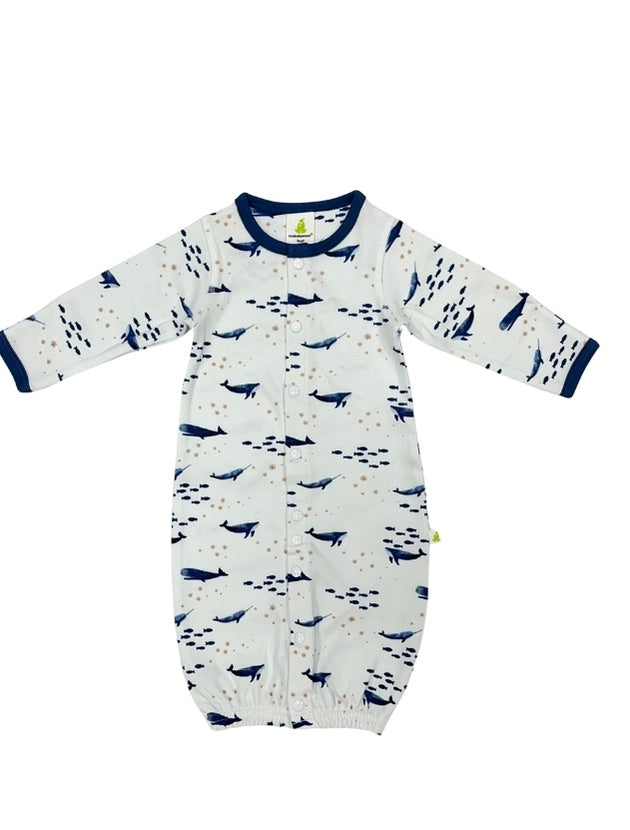 Imababywear | Convertible Sleepsuit - Whale 2 in 1