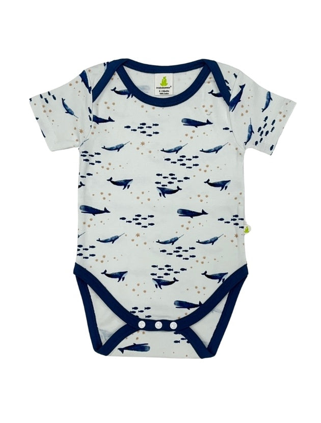 Imababywear | Baby Boys Short Sleeve Bodysuit - Whale