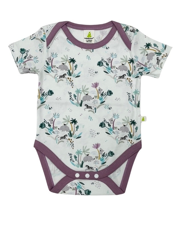 Imababywear | Baby Girls Short Sleeve Bodysuit - Madagascar