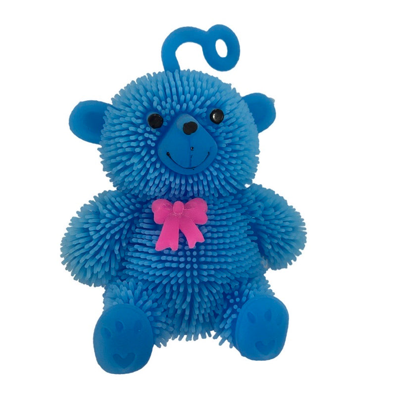 SQUEEZE BEAR WITH LIGHT ,9CM -MIX 4 COLOURS