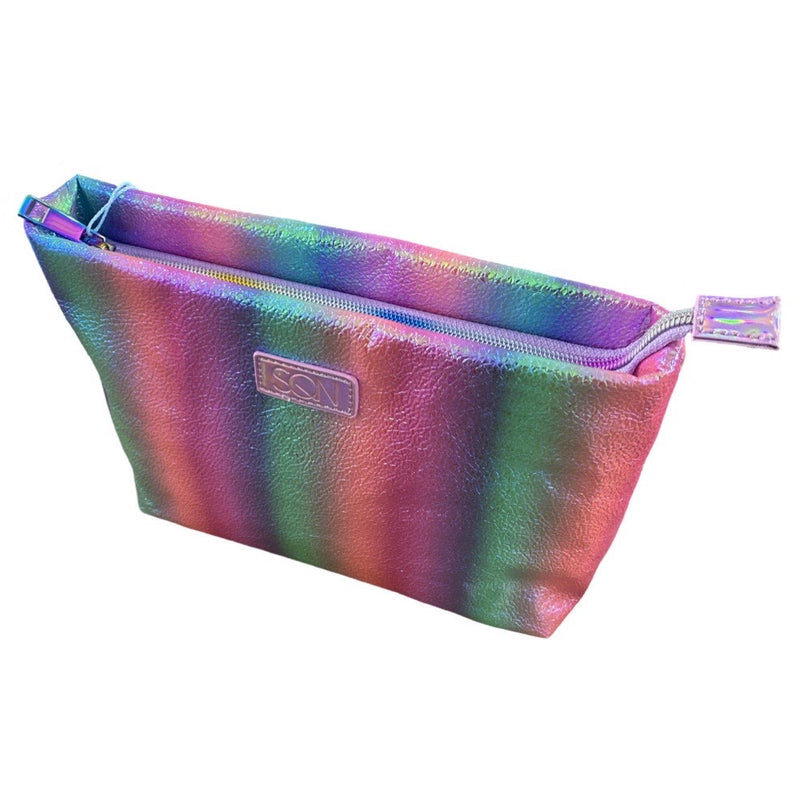 SQN Kids |  Medium Square Zip Pouch Bag - Rainbow Sparkle