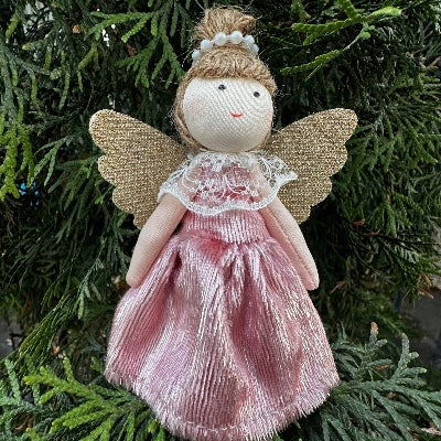 Christmas Decoration - Pink Velvet Dress Fairy