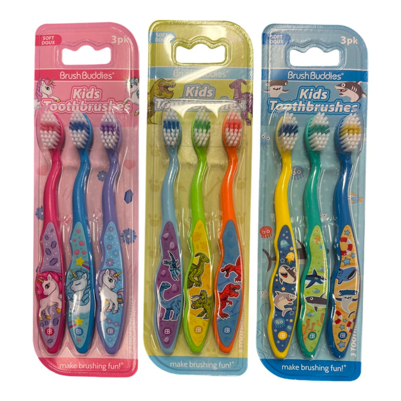 Brush Buddies | 3pk Kids Brush Buddies Soft Toothbrushes