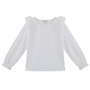 Designer Kidz | ROSALIE LACE FRILL L/S TOP - IVORY RRP $34.99