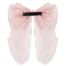 DK | SHEER LACE BOW HAIR CLIP - DUSTY PINK