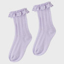 Designer kidz | Lace Frill crew Socks - Lavender