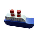 Wooden Small  White & Blue Passenger Ship/Liner