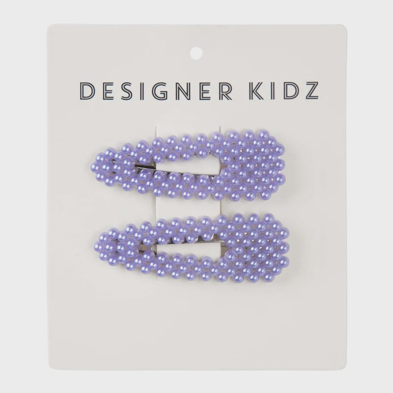 Designer Kidz | Pearl hairclips- lavender