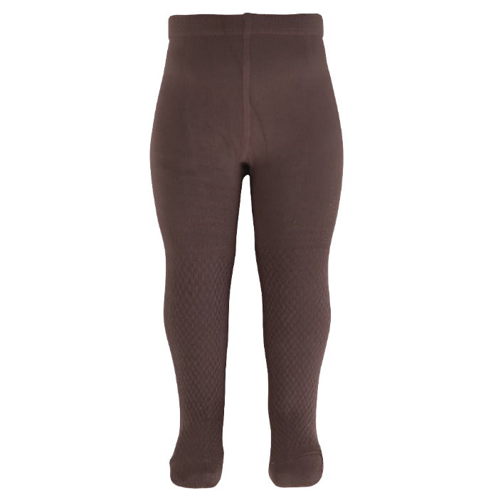 DK | Textured Tights-Chocolate