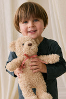 Snuggle Bunnies - Arthur the Bear with red Stripe Ribbon Bow 30cm